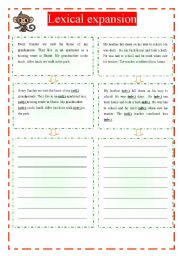 English Worksheet: Lexical expansion - Writing skills