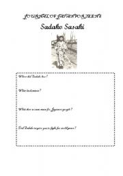 English Worksheet: Sadako Sasaki from Japan