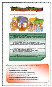 English Worksheet: Reading Comprehension: tale 