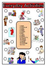 English Worksheet: Everyday Activities