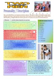 English Worksheet: Personality-Description TWO AND A HALF MEN