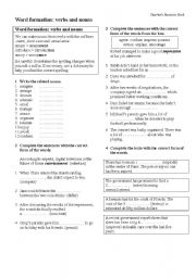 English Worksheet: suffixes