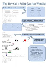 English Worksheet: SONG!!! Why They Call It Falling [Lee Ann Womack] - Printer-friendly version included