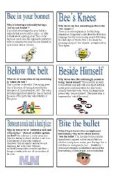 English Worksheet: English Idioms - B