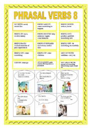 English Worksheet: PHRASAL VERBS 8 