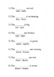 English Worksheet: Is/Are