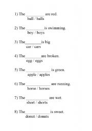 English worksheet: Is/Are