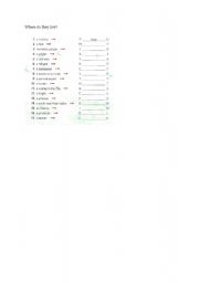 English Worksheet: Where do they live?