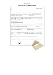 English worksheet: A letter to my English teacher