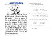 English Worksheet: I LIKE TO SWIM