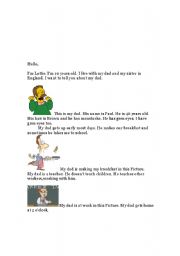 English Worksheet: Adjective Possessives - a pictured reading material