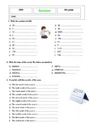 English Worksheet: Revision Worksheet - 5th and 6th grades