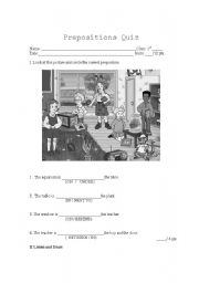 English worksheet: Prepositions