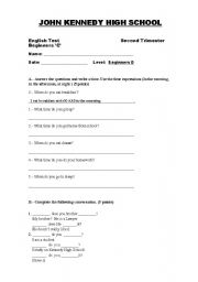 English Worksheet: exemen