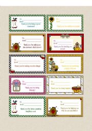 English Worksheet: Thanks cards