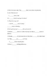 English Worksheet: test present continuous present simple