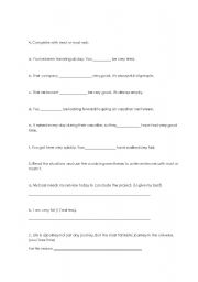 English worksheet: must