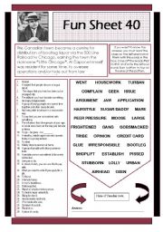 English Worksheet: Fun Sheet 40