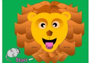 English Worksheet: Lion Gameboard (Matching Cards Available in Another File)