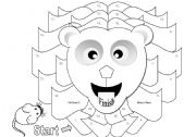 English Worksheet: Lion Gameboard Black and White Version (Matching Cards Available in Another File)