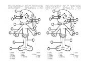 English Worksheet: Body Parts B/W