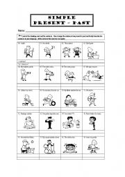 English Worksheet: Simple present to simple past