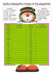 English Worksheet: COMPARATIVES