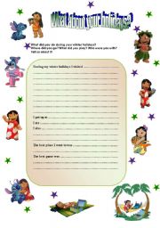 English Worksheet: WINTER HOLIDAYS ARE OVER? WHAT DID YOU DO?