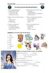 English Worksheet: Song Activity: Halo - Beyonce