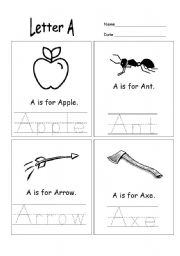 English worksheet: Letter A