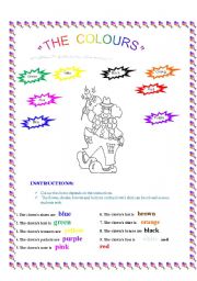 English worksheet: the  colours