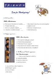 English Worksheet: FRIENDS: Late for thanksgiving