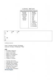 English worksheet: the date 