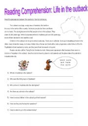 English Worksheet: LIFE IN THE OUTBACK