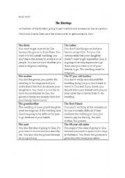 English worksheet: Marriage role play