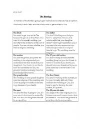 English Worksheet: Marriage role play