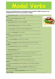 English Worksheet: Modal verbs - rephrasing 1