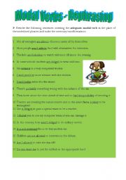 Modal verbs - Rephrasing 2