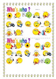 English Worksheet: WHOS WHO ? face pairwork !!!!!!!!!!!!!!!!!!!!!!!!!!!!!!!!!!!!!!!!! ACTIONS