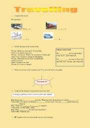 English worksheet: Travelling - vocabulary