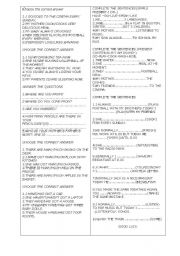 English Worksheet: ismekte kendi hazrladm bi snav