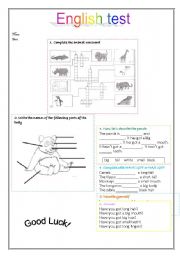 English worksheet: Animals