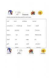 English worksheet: Seasons