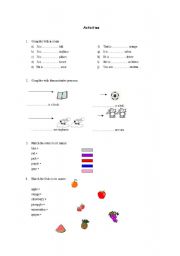 English worksheet: Exercise