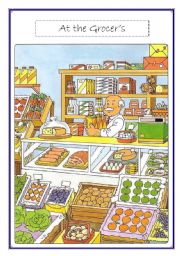 English Worksheet: at the grocers voc list