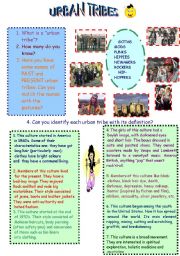 English Worksheet: URBAN TRIBES