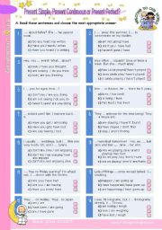 3-Verb-Tense Grammar Quiz (2) - Present Simple, Present Continuous or Present Perfect?