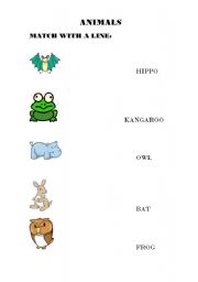 English worksheet: ANIMALS