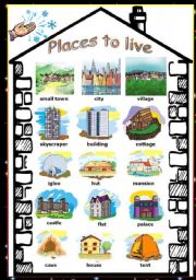 English Worksheet: Places to live / types of houses