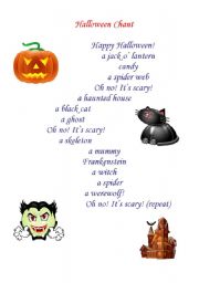 English worksheet: Halloween chant